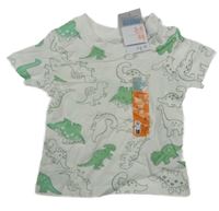 Nové - Bílé tričko s dinosaury Primark
