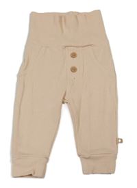 Béžové žebrované tepláky s knoflíčky Feetje