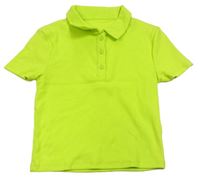 Limetkové žebrované polo tričko