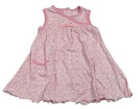 Světlerůžové šaty s kytičkami a mašlí Matalan