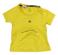 Žluté funkční sportovní crop tričko Adidas