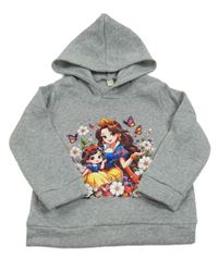 Šedá melírovaná teplá mikina se Sněhurkou a kapucí 