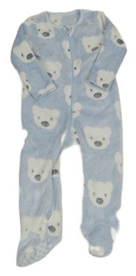 Světlemodrá plyšová kombinéza s medvídky Nutmeg