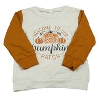 Smetanovo-medová mikina s dýněmi a nápisy