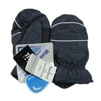 Nové - tmavošedé šusťákové zimní palcové rukavice 