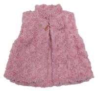 Růžová kožešinová podšitá vesta orsolino