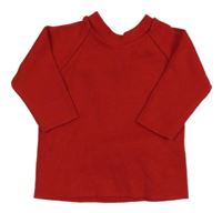 Červený zavinovací propínací svetr 