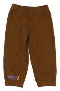 Hnědé teplé tepláky s nápisem - Thomas