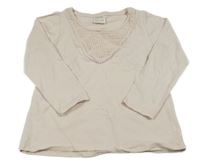 Světlepudrové triko s krajkou Zara