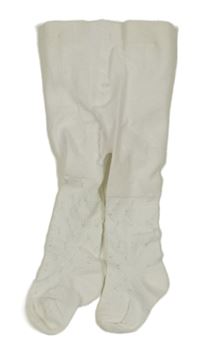 Smetanové punčocháče se vzorem 