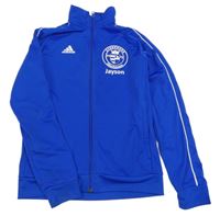 Safírová sportovní fotbalová propínací mikina se znakem Adidas