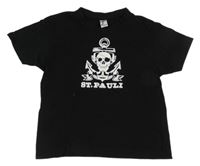 Černé tričko s lebkou a kotvou 