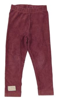 Vínové žebrované sametové legíny s nášivkou morrisons