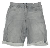 Šedé teplákové riflové kraťasy JACK&JONES