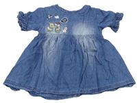 Modré lehké riflové šaty s výšivkou Kiki&Koko