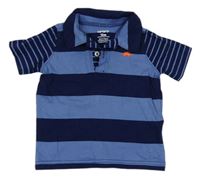 Modro-tmavomodré pruhované polo tričko Carters