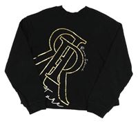 Černá crop mikina s logem River Island