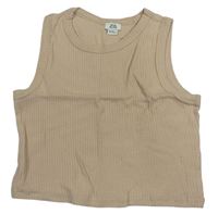 Béžový žebrovaný crop top River Island