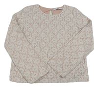 Bílo-růžová krajková halenka M&S