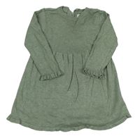Zelené melírované puntíkaté svetrové šaty zn. Primark