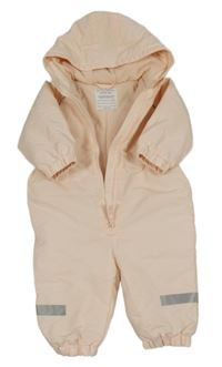 Světlerůžová šusťáková zimní kombinéza s kapucí Primark