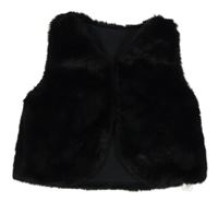 Černá kožešinová podšitá vesta George