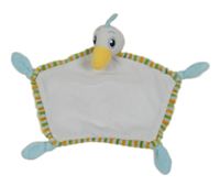 Bílý plyšový usínáček s ptáčkem