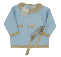 Nové - Světlemodrý svetr se stuhou