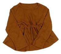 Hnědé žebrované triko