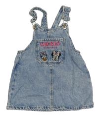 Modré riflové laclové šaty s Minnie a Daisy Zara