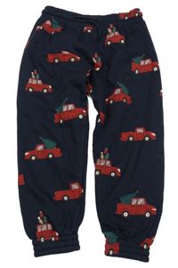 Tmavomodré tepláky s auty se stromky H&M