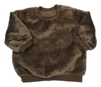 Hnědá chlupatá mikina H&M