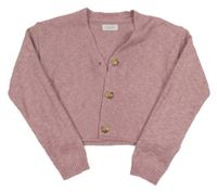 Starorůžový melírovaný propínací crop svetr Primark