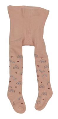 Růžové thermo punčocháče s duhami a srdíčky Ergee