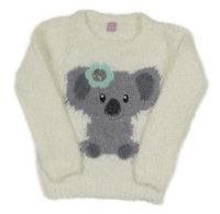 Smetanový chlupatý svetr s koalou Dopodopo