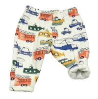 Bílé prošívané tepláky s dopravními prostředky M&S