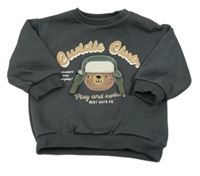 Antracitová mikina s medvědem F&F