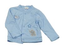 Světlemodrá podšitá propínací mikina se slonem Orsolino