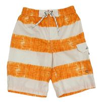 Oranžovo-bílé pruhované šusťákové kraťasy s kapsou Dopodopo