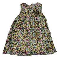 Růžovo-žluto-modré vzorované šifonové plisované šaty Kiki&Koko