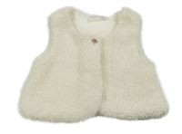 Smetanová chlupatá podšitá vesta