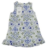 Nové - Světlemodré květované šaty H&M