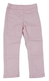 Světlerůžové plátěné elastické kalhoty Lily & Dan