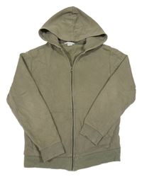 Khaki propínací mikina s kapucí H&M