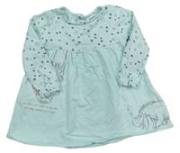 Pomněnkové bavlněné šaty s puntíky a medvídkem Pú Disney