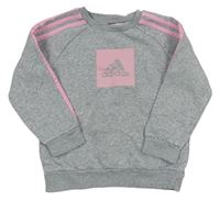 Šedo-růžová mikina s logem Adidas