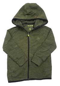 Khaki melírovaná propínací mikina s kapucí F&F