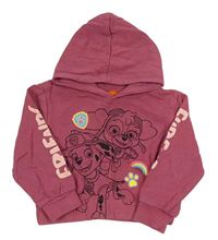 Růžová crop mikina s Tlapkovou patrolou a kapucí Nickelodeon