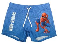 Modré vzorované nohavičkové plavky se Spidermanem 