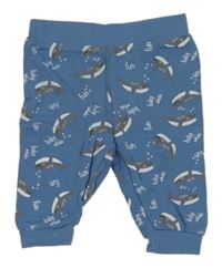 Modré lehké tepláky s velrybami Ergee